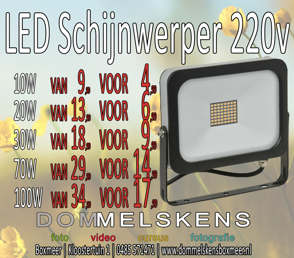 220v LED schijnwerper, ook geschikt voor product fotografie