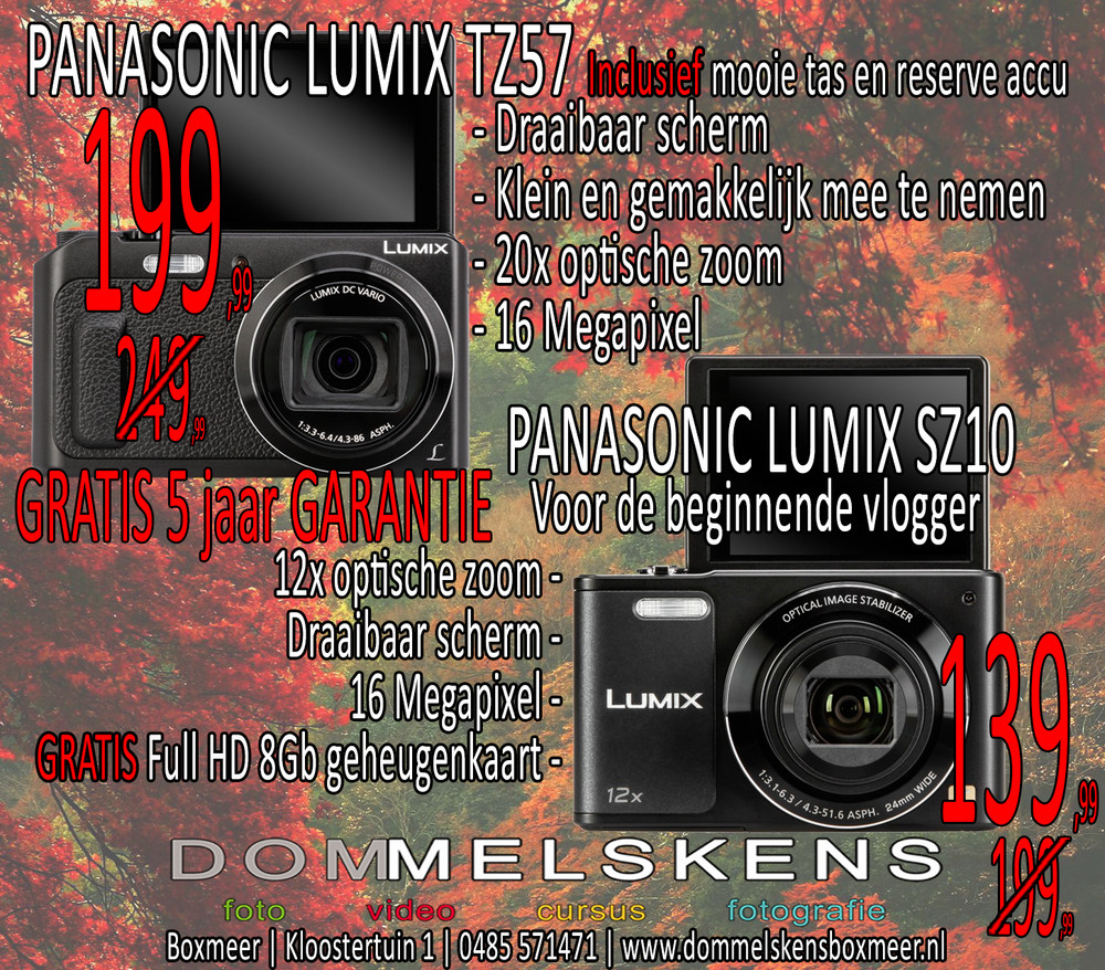 Mooie camera`s - Super beeldkwaliteit - Creatieve foto`s - door draaibaar scherm - 5 jaar garantie