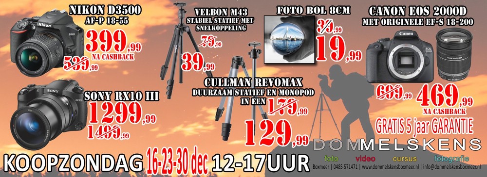 Koopzondag 16, 23 en 30 december